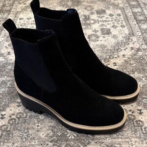 Dolce Vita Black Suede Chelsea Ankle Boots